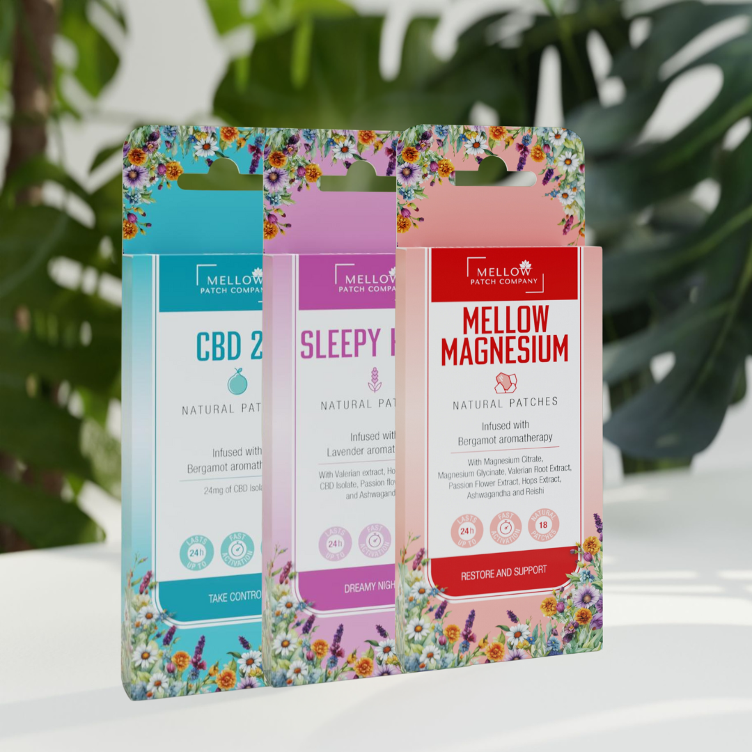 Mellow Patch Sleep Bundle – Sleepy Head, Mellow Magnesium and CBD24 patches for deep rest and calm
