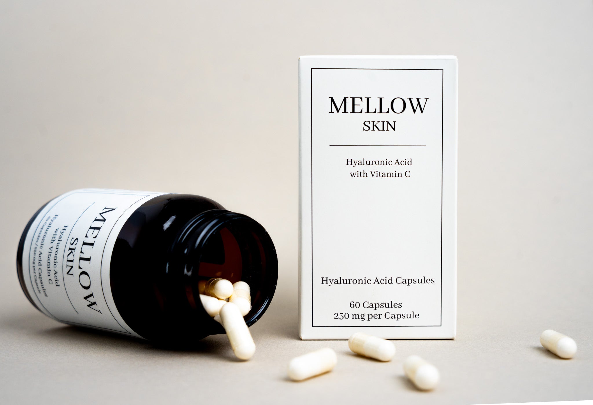 Mellow Skin Hyaluronic Acid Capsules  With Hyaluronic Acid & Vitamin C  60 Capsules