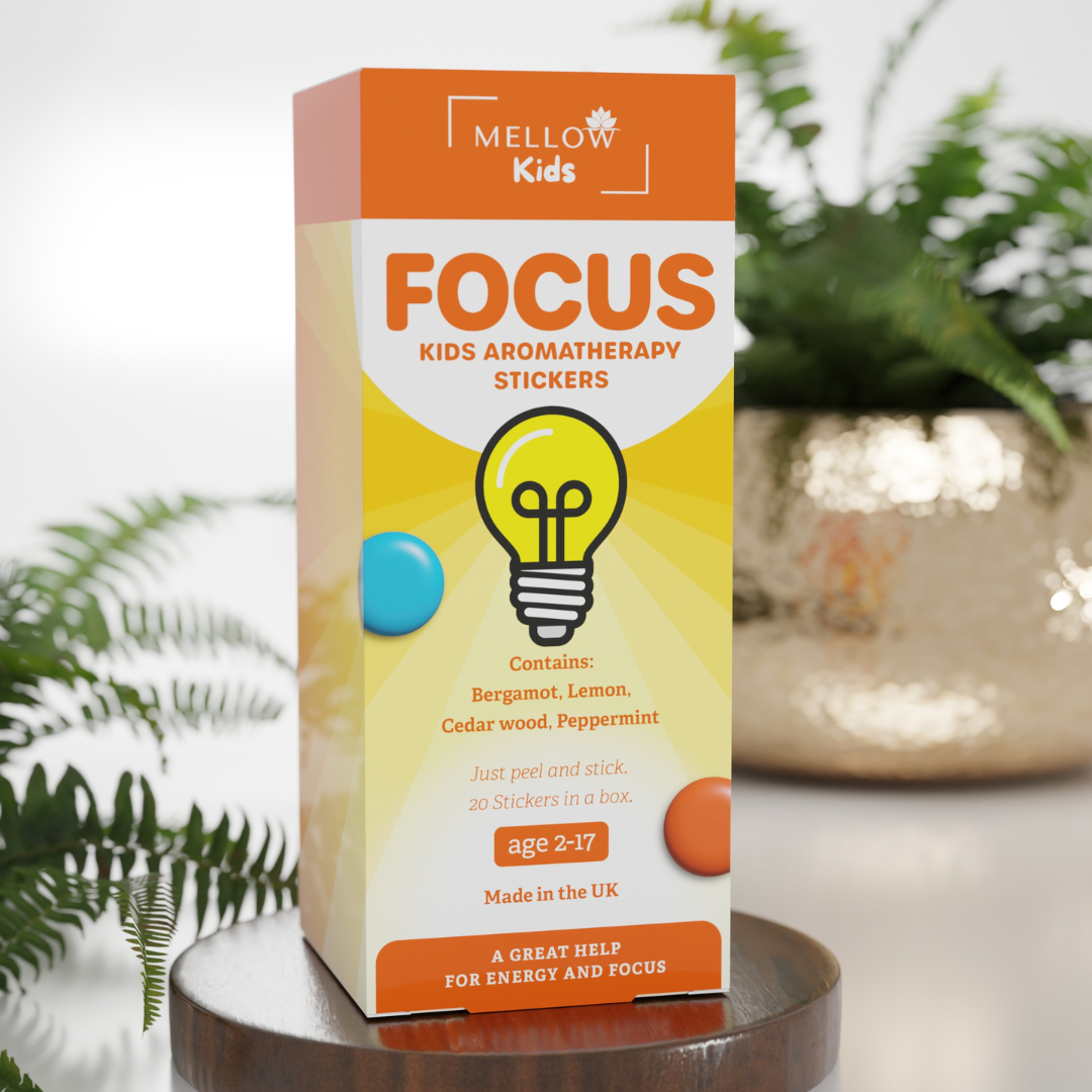 Kids Focus Stickers – natural aromatherapy for concentration
Child-friendly focus stickers – Mellow Focus Kids Aromatherapy
Fun focus & concentration stickers for kids – aromatherapy support