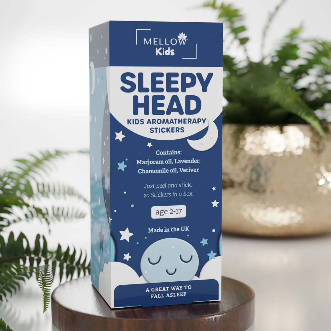 Kids Sleepy Head Stickers – natural bedtime aromatherapy calm
Child-friendly calming aromatherapy stickers – Mellow Sleepy Head Kids
Fun, relaxing bedtime stickers for kids – Sleepy Head Aromatherapy Stickers