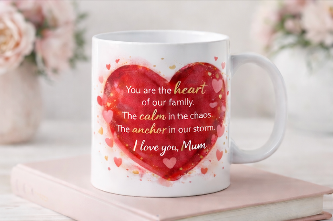 Mother’s Day Mug – “You Are the Heart of Our Family”